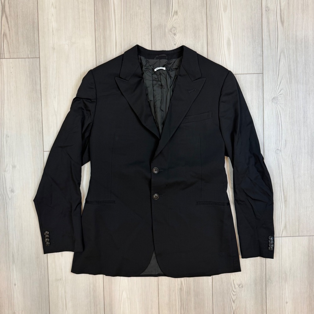 Giorgio Armani Black Peak Lapel Blazer Italy Mens Size 40 FSGR50 FS820